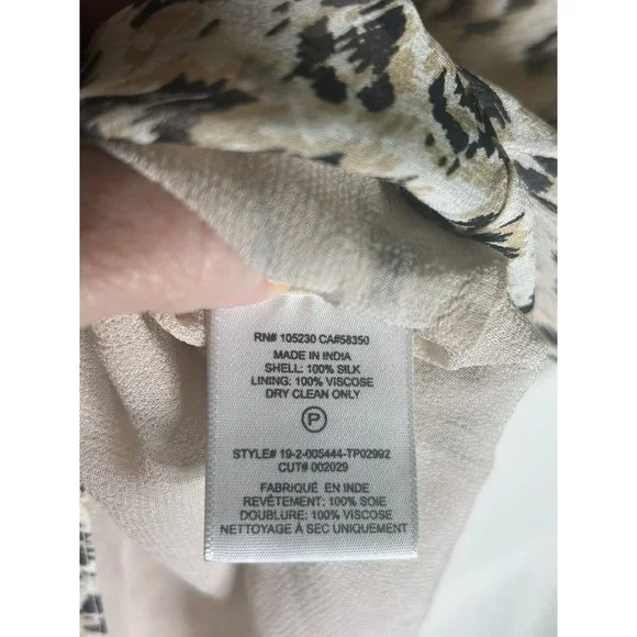 Joie Leopard Print 100% Silk Smocked Corie Keyhole A-line Blouse NEW W/TAG $228 - Picture 10 of 11